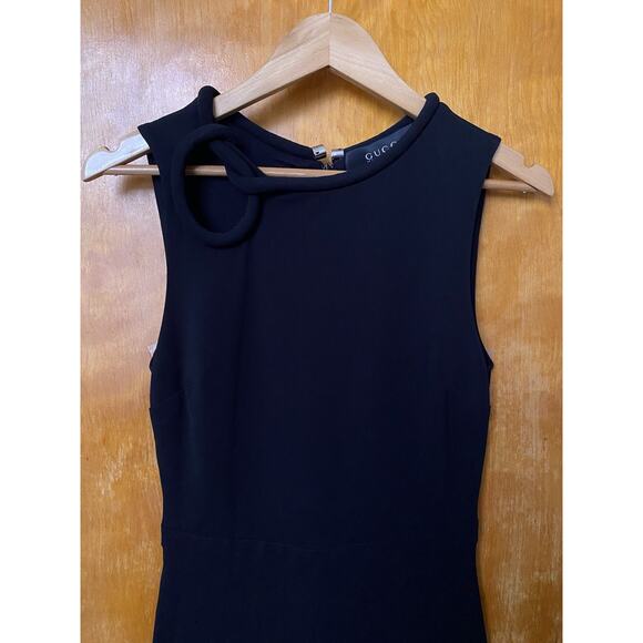 Gucci Avant Garde Midi Sheath Dress 90s Minimalist Bodycon Knot Jersey Y2K Sz S - Picture 4 of 15